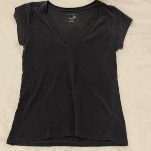 Free People black V-neck cotton T-shirt women’s size M
